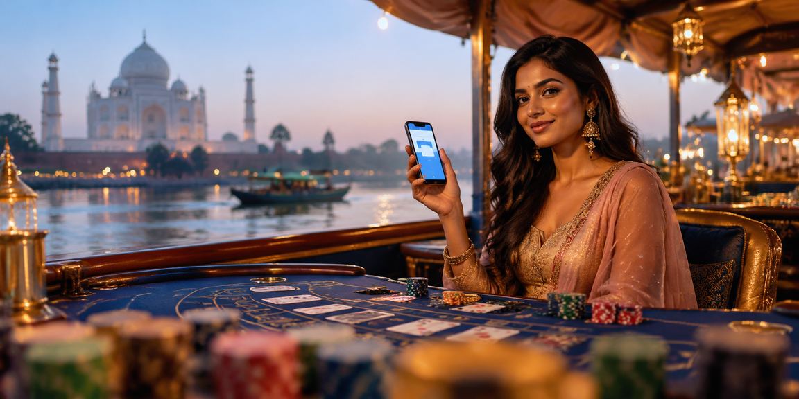 Night market scenery with Baccarat card game theme