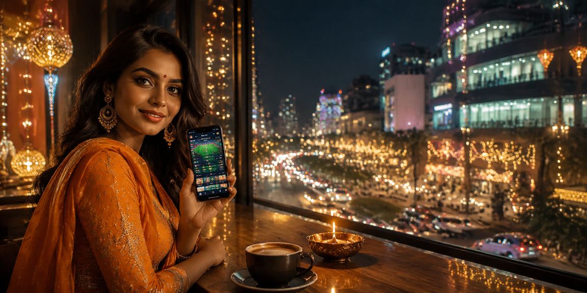 Evening sports betting scene at MG Road, Bangalore during Diwali